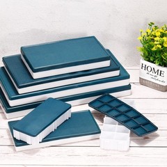 12 Wells Paint Palette Painting Tray Deep Saver Box with Soft Cover, 2pcs