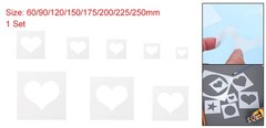 8Pcs Plastic Large Heart A Stencils for Painting DIY Home Decoration, White