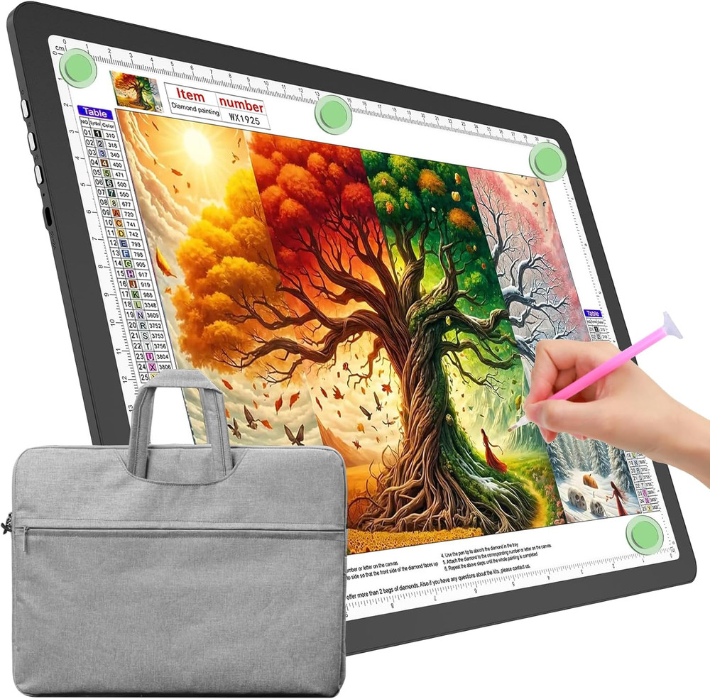 A4 Light Board with Bag for Diamond Painting, Super Bright Magnetic Light Pad…