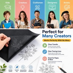 Carbon Paper for Tracing Graphite 30PCS Black Transfer Paper, black