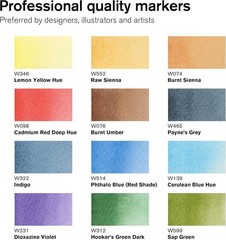 Artisan Watercolor Marker Set – 12 Intermixable Landscape Shades, Dual Tips