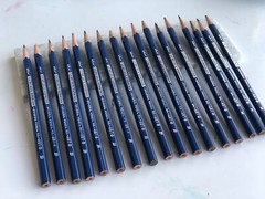 50 VINTAGE SEMI-HEX DRAWING SKETCHING PENCILS NO.497 GENERAL PENCIL (2H, B, 4B)