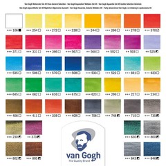 Van Gogh Watercolor Paint Set, Metal Tin, 48-Half Pan Half Pan