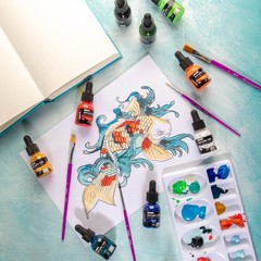 Mont Marte Acrylic Ink Premium 6pc x 20ml (0.7 US fl.oz), 0.7 fl oz