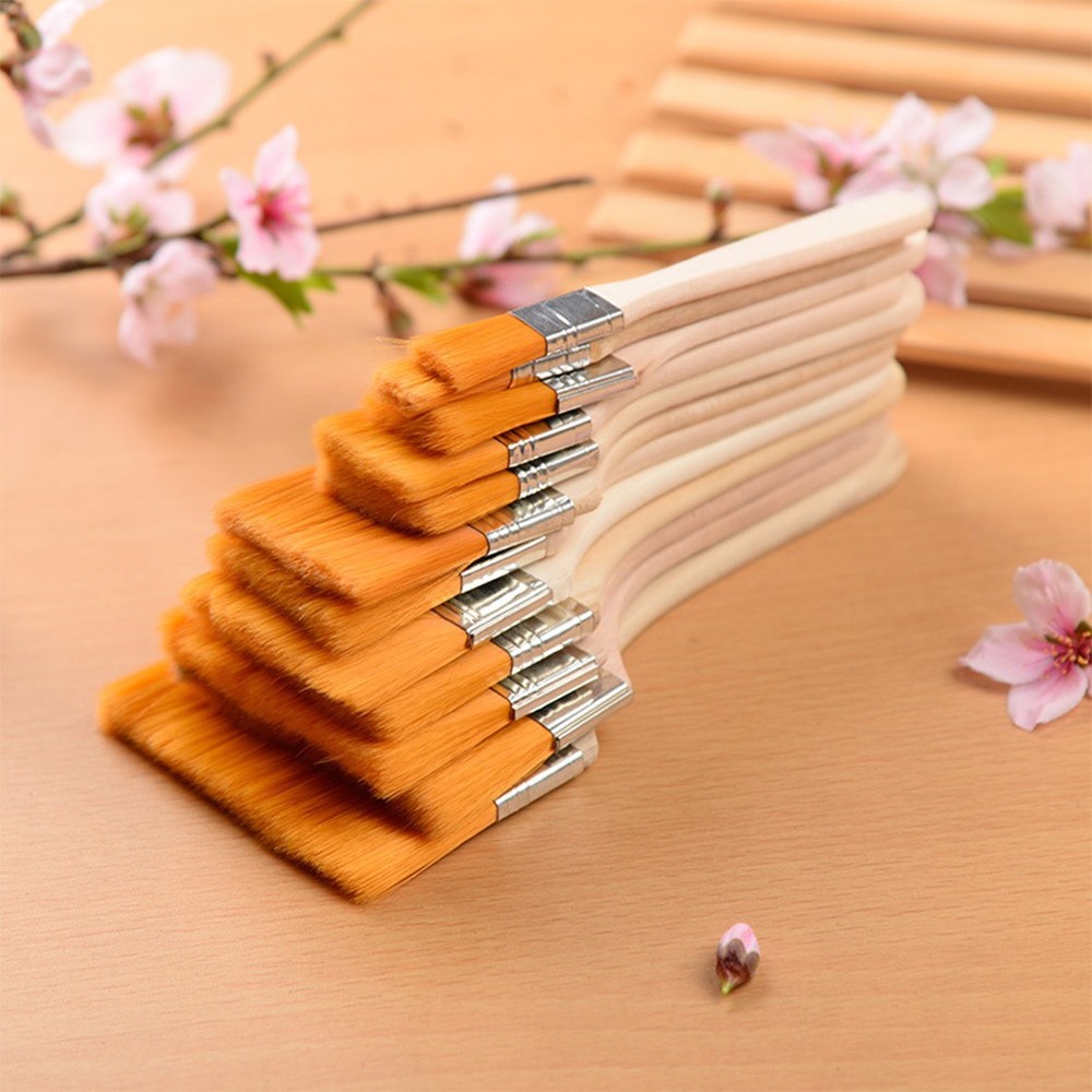 1Set DIY Graffiti Wooden Paintbrush for Oil Painting Supplies