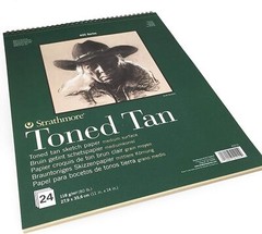 Strathmore 400 Series Sketch Pad, Toned Tan, 11″x 14″ 24 Sheets