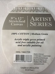 Lot Of 12 – 12 X 9 Inch Stretched Canvas Oval Shaped Frames NOS New Condition
