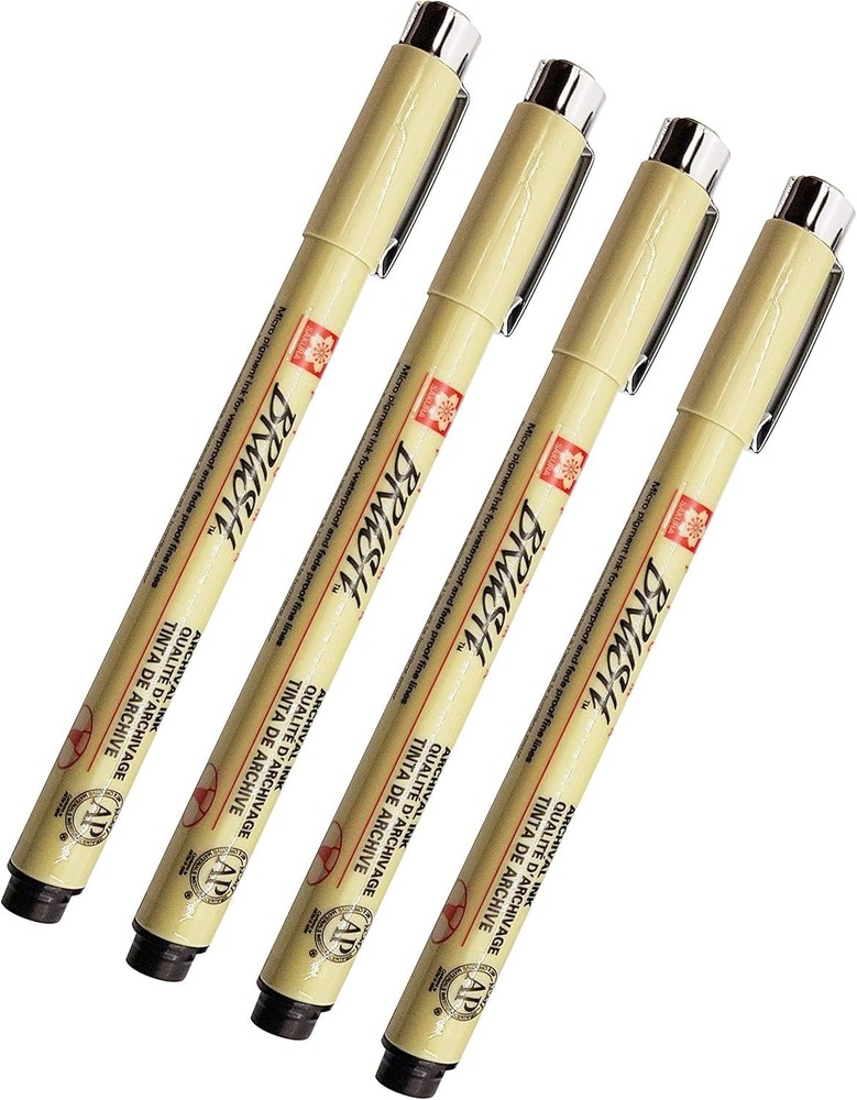 Sakura Pigma Micron Brush Black Pen Pack Of 4 (Brush) Office Product