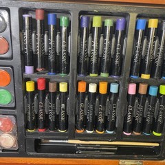 Classic Art Studio Artists Kit with Case And Colored Pencils Crayons Watercolors