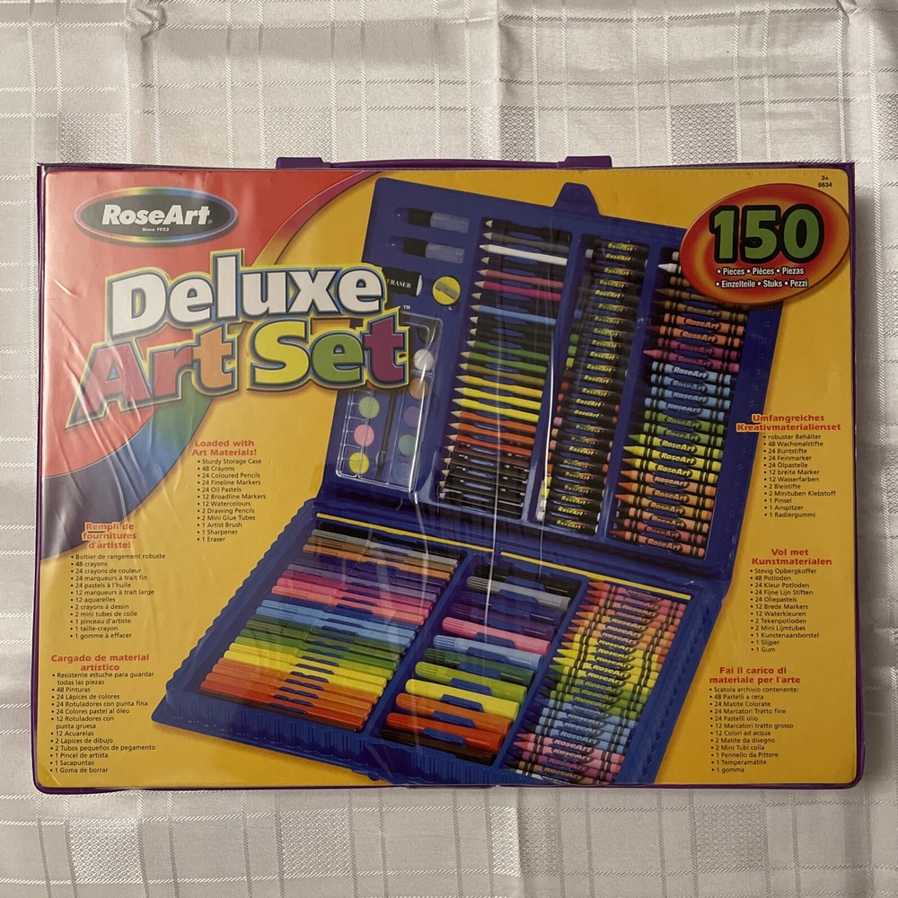VTG Deluxe Art Set ‘ By Rose-Art 150 Pieces . Full Spectrum Of Colours