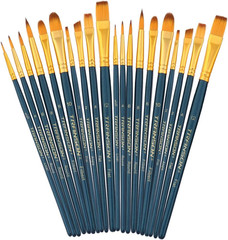 20Pcs Bulk Artist Painting Brush Set for Acrylic Watercolor Gouache Hobby Craft