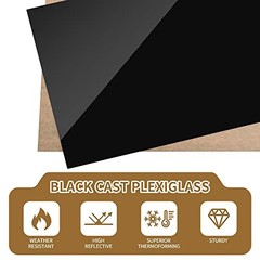 2 Pack Black Acrylic Sheet 8 x 12 Inch 1/8 Thick Plexiglass DIY Craft Material