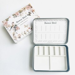 Bower Bird Travel Watercolor Palette,Portable 4.2″ x 3.1″ x 0.5″, Gray
