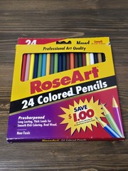 Vintage Rose Art Colored Pencils Presharpened Set of 23 1994 MISSING ONE PENCIL
