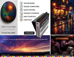 28 Dark Nocturnal Colors Acrylic Paint Pens Markers Set 0.7mm Extra Fine Tip