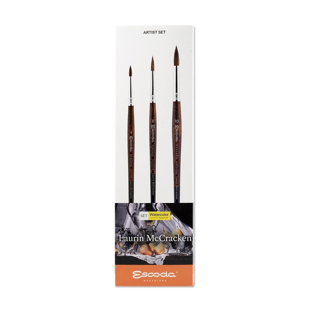Escoda Signature Series Artist Watercolor Brush Set, Laurin Mccracken Set #1,…