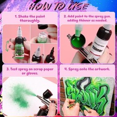33 Colors Acrylic Airbrush Paint Set – Ready to Spray, Water-Based, Includes Thi