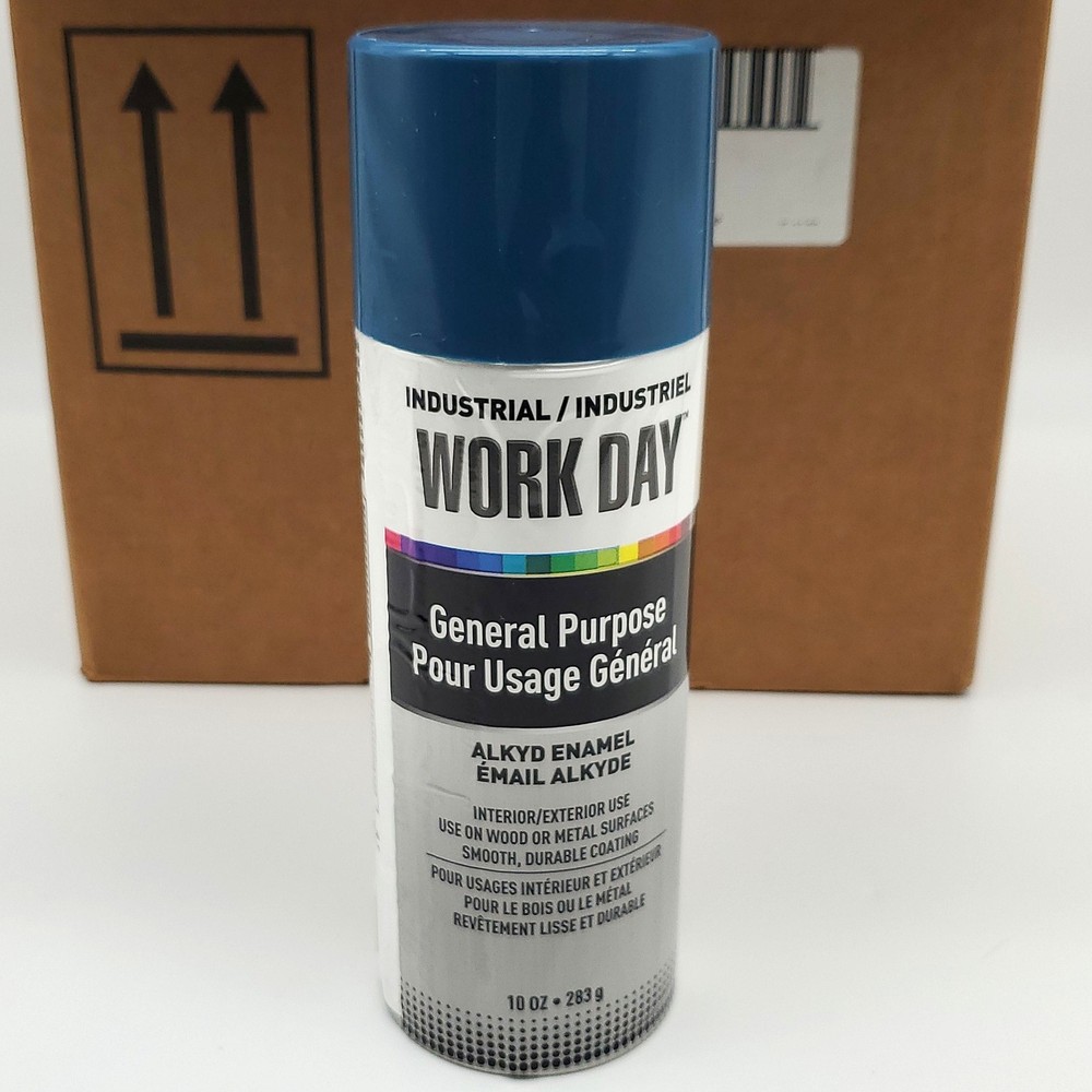 Krylon 4403 Industrial Enamel Spray Paint Blue Indoor / Outdoor 12x 10 Oz Cans