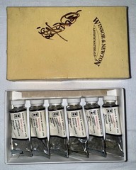 VINTAGE WINSOR & NEWTON WINSOR BLUE WATERCOLOR PAINT 6 FULL TUBES HARD USED
