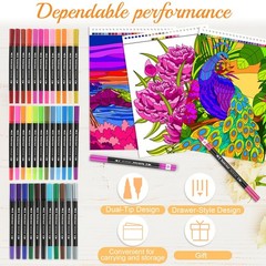 3-in-1 Color by Numbers Adult Coloring Books with 36 Colors Markers – Spiral …