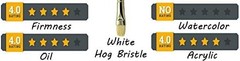 ZEM Brush White Hog Bristle Stiff Fan Brush Set Size 2,4,6,8