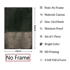 Dark Green Abstract Canvas Wall Art Painting Minimalist Modern Texture Painti…