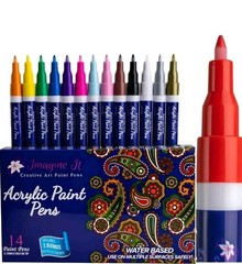 14 Acrylic Paint Pens 0.7mm Water Based For Wood, Metal, Paper & Glass