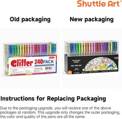 240 Piece Glitter Gel Pen Set 120 Colors With Refills For Art And Writing
