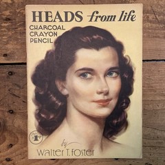 VTG WALTER FOSTER Lot of 4 How-to Draw Heads, Figures, Charcoal, Watercolor