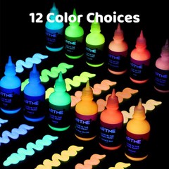 Glow in The Dark Paint, Glow Paint Set of 12 Bright Colors 30ml/1oz, Long Las