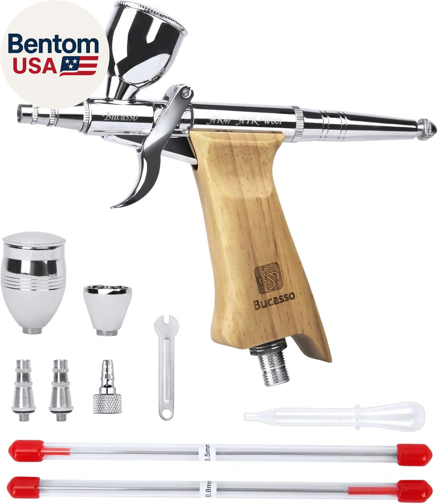 Airbrush Guns for Painting, Double Action Trigger Airbrush Kit with 0.3Mm/0.5Mm/
