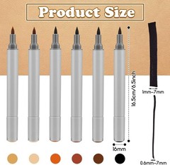 6 Pack Dual Tip Leather Dye Marker Pens Touch up Pen Shoe Marker Leather Flow Ma