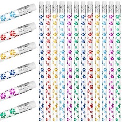 Chinco 200 Pcs Paw Print Pencils Dog Paw Wooden Writing Novelty Pencils Erasers