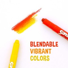 Set 36 Super Crayons, Smooth Easy Glide Gel Crayons, Bright, Bold, Blend Colors