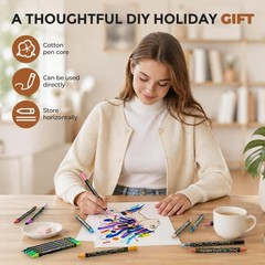 60 Colors Dual Tip Acrylic Paint Markers – Water-Based Art Supplies for Fabric,