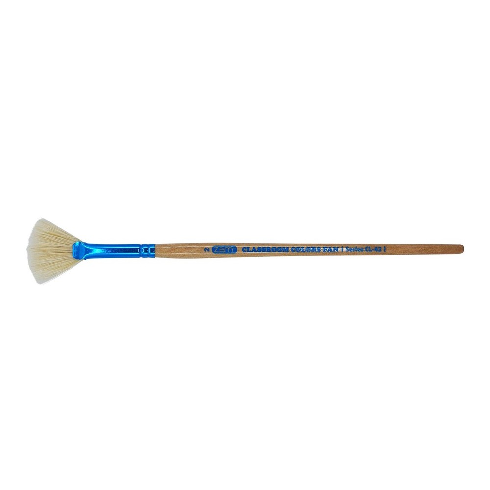 CL-42 Classroom Colors Blue Fan Hog Bristle Artist Brush