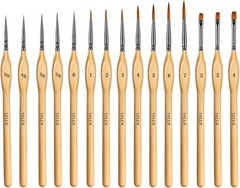 New 15 PCS Miniature Detail Paint Brush Set for Model Painting Fast Shipping