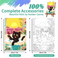 Paint by Numbers Cats with Framed,Paint by Numbers Animals for Adults,Small P…