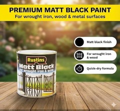 Professional-Grade Quick Drying Matt Black Paint 250ml for Interior & Exterior