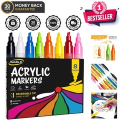 Waterproof & Blendable Acrylic Paint Pens – Set of 8 for Ultimate Creativity