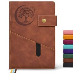 Blank Journal Notebook, A5 Hardcover Leather Sketchbook Blank Page Dark Brown