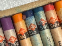 Vintage Talens &Son Semi-Soft Pastels Set 60 Colors Wooden Box 345/60 MidCentury