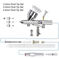 Airbrush Kit with Different Nozzle and Needles Muti-Purpose Dual Action Airbr…