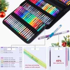 Aen Art Gel Pens for Adult Coloring Books, 80 Count (Pack of 1), Multicolor