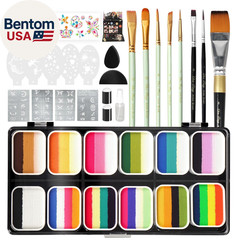 120G Large Capacity Face Painting Kit for Kids – 12 X 10G Non Toxic Water Activa