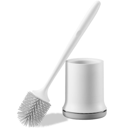 Toilet Brush and Holder Set, Toilet Bowl Brush and Holder with Comfortable P…