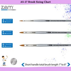 AS-27 Golden Taklon Synthetic Cat’s Tongue Brush Set 3 pcs