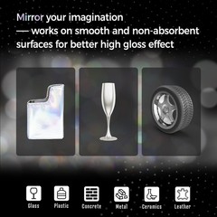 3 Colors Chrome Paint Markers, Light, Black and Laser Silver Permanent Mirror…