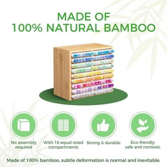 Bamboo Marker Organizer, Wooden Desktop Storage Hold 126 Markers, Pens, Penci…