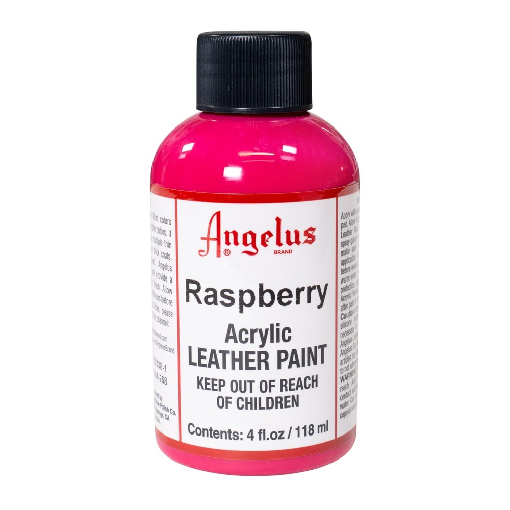 Angelus Acrylic Leather Paint, 4 Fl Oz (Pack 4 of 1), Raspberry